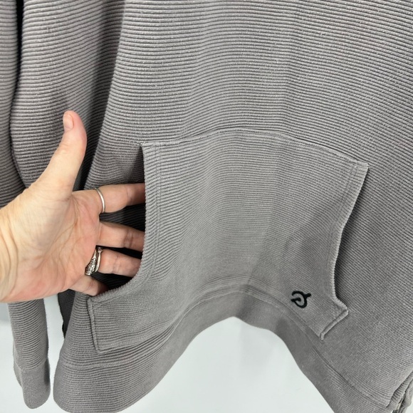 PELOTON kangaroo pocket blue drop shoulder Side Zip Gray Hoodie L - Picture 11 of 14